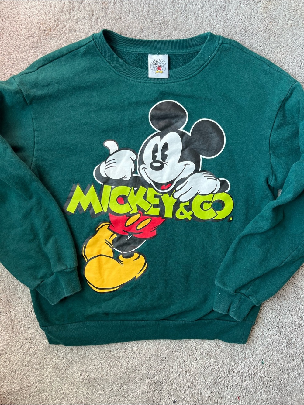 Vintage 1990s Disney Mickey & Co. Graphic Sweatshirt Green – Japan 2L / Fits M-L